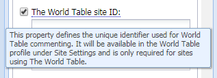 The World Table site ID